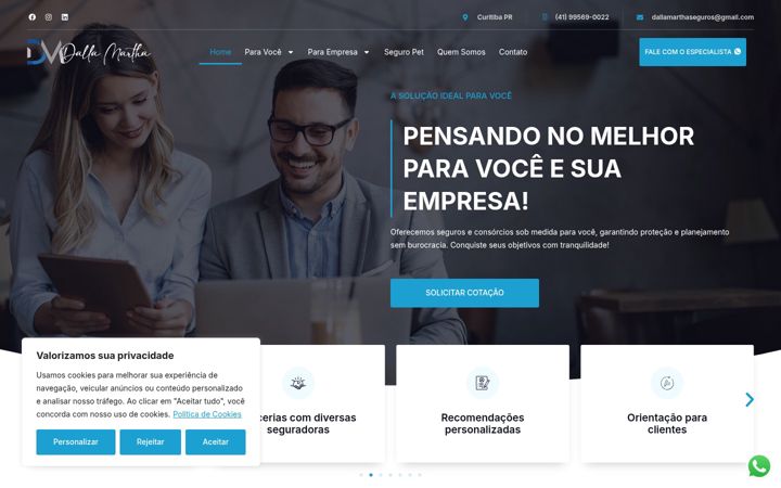 Snimka zaslona za dallamarthaseguros.com.br