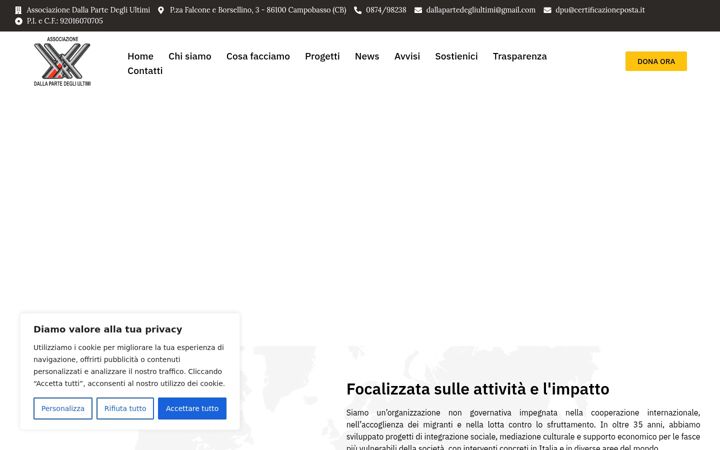 Screenshot of dallapartedegliultimi.it