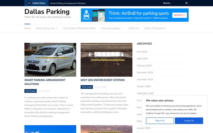 Screenshot of dallas-parking.com
