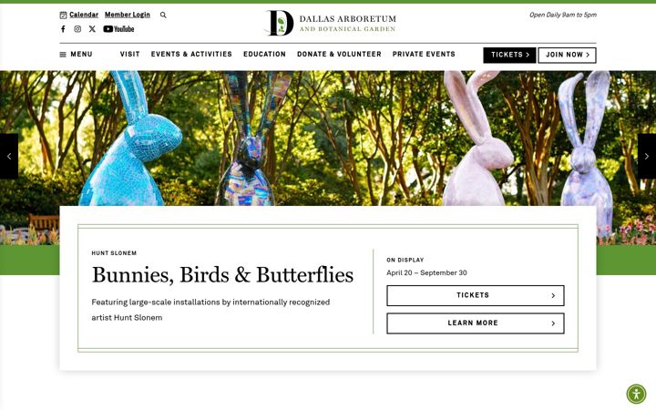 Screenshot of dallasarboretum.org
