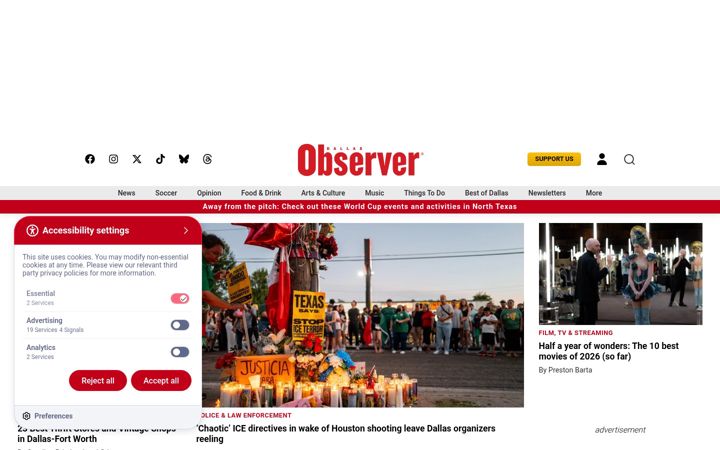 Zrzut ekranu dallasobserver.com