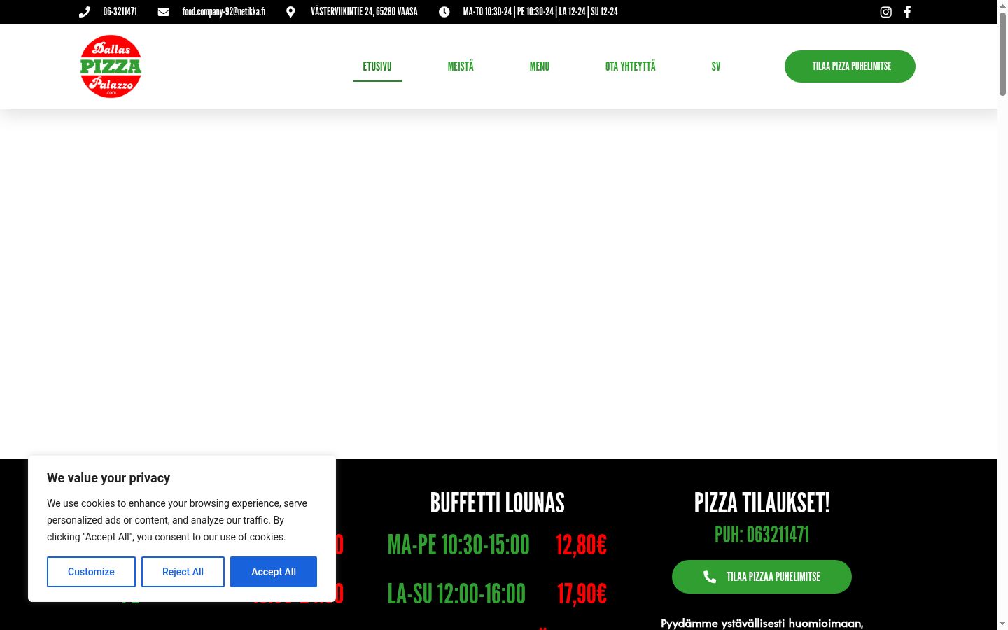 Screenshot of the consent banner shown before any interaction