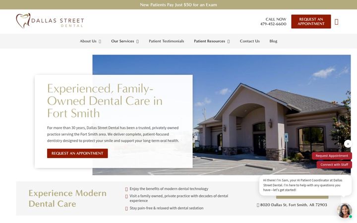 Screenshot of dallasstreetdental.com