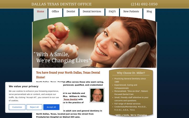Screenshot of dallastexasdentistoffice.com
