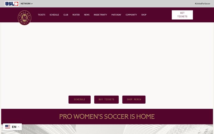 Screenshot of dallastrinityfc.com