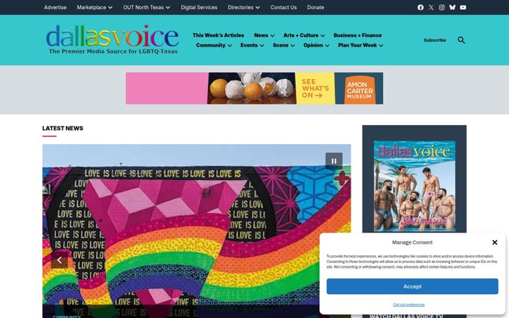 Screenshot of dallasvoice.com