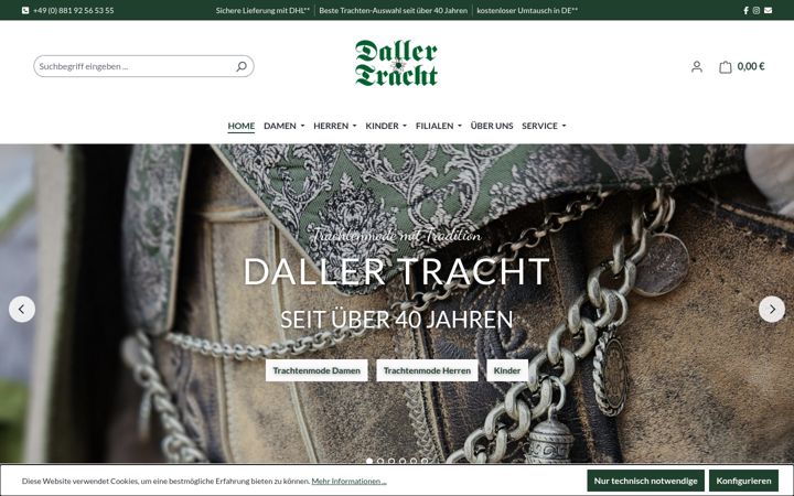 Screenshot of daller-tracht.de