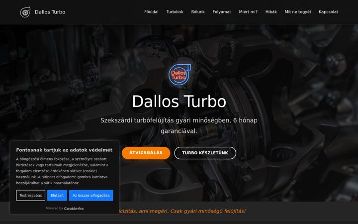 Screenshot of dallosturbo.hu
