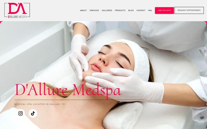 Screenshot of dalluremedspa.com