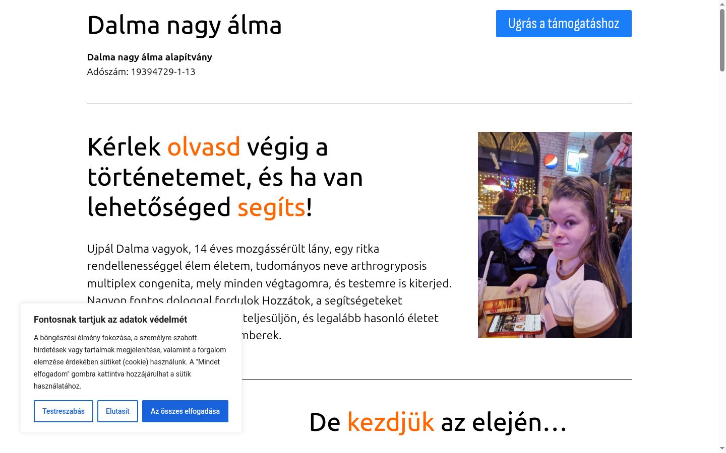 Screenshot of the consent banner shown before any interaction