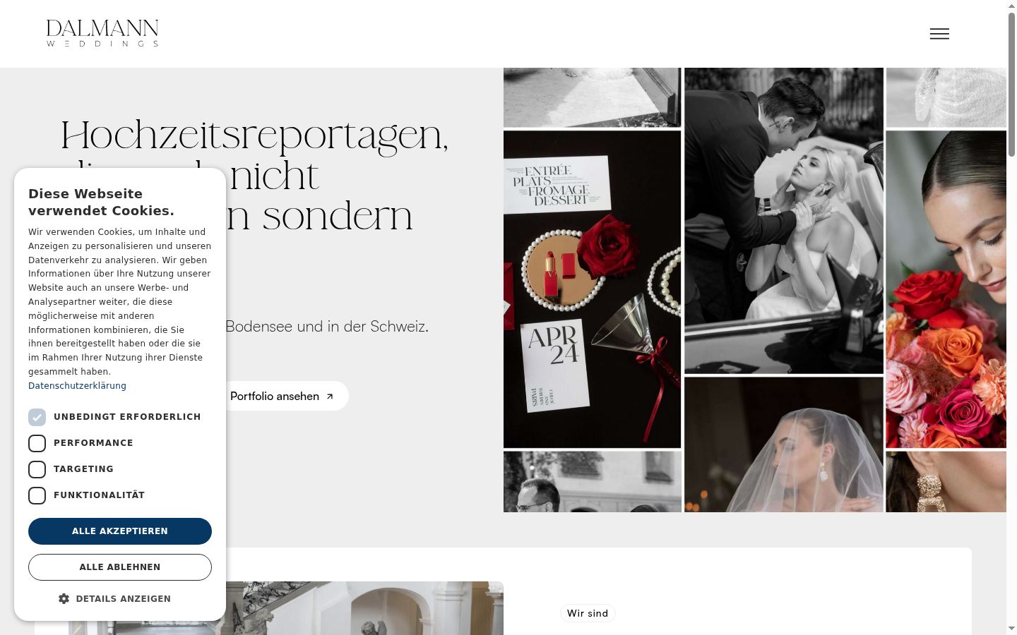 Skærmbillede af samtykkebanneret, som det blev vist før nogen interaktion