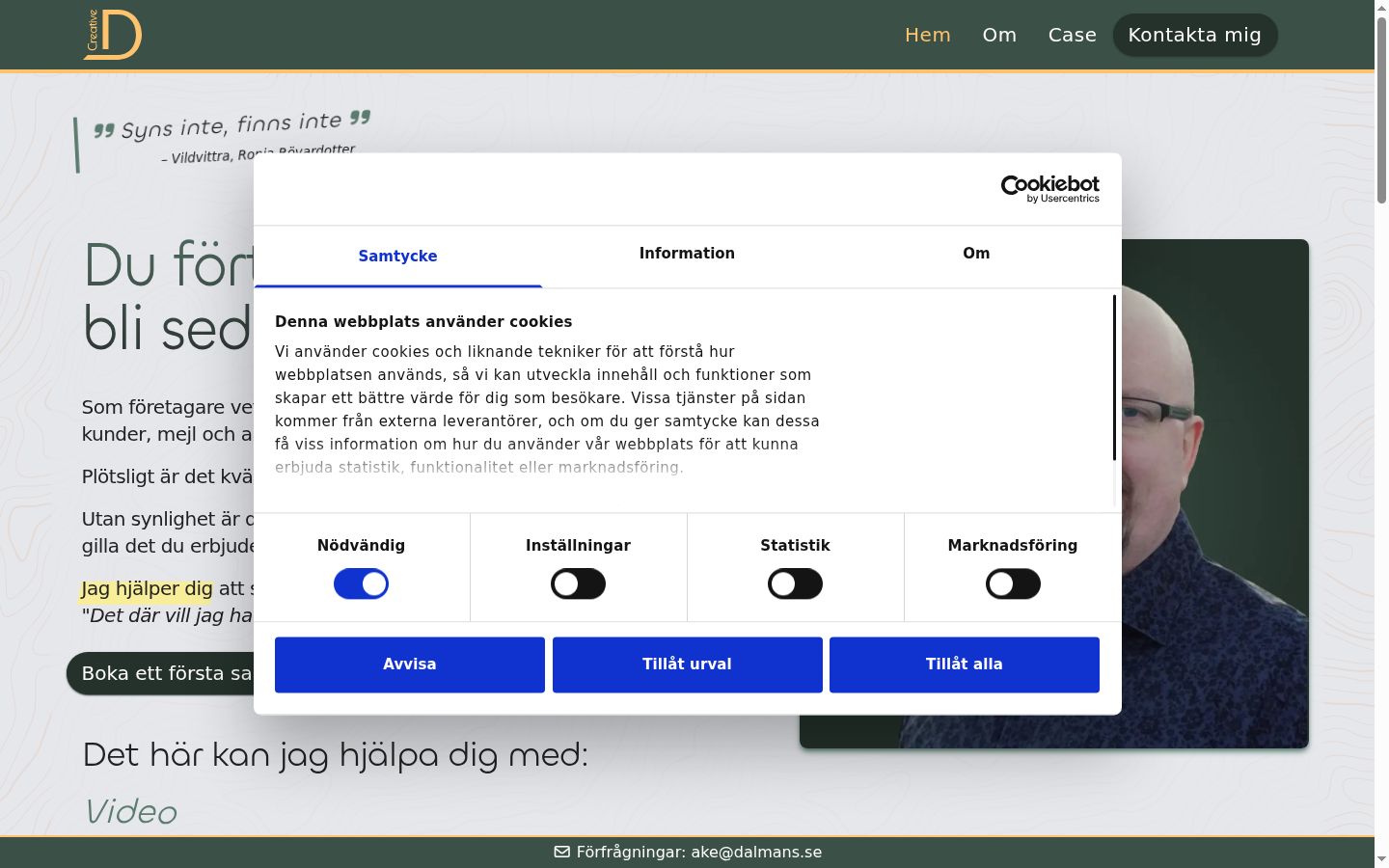 Kuvakaappaus suostumusbannerista, joka näytettiin ennen mitään vuorovaikutusta