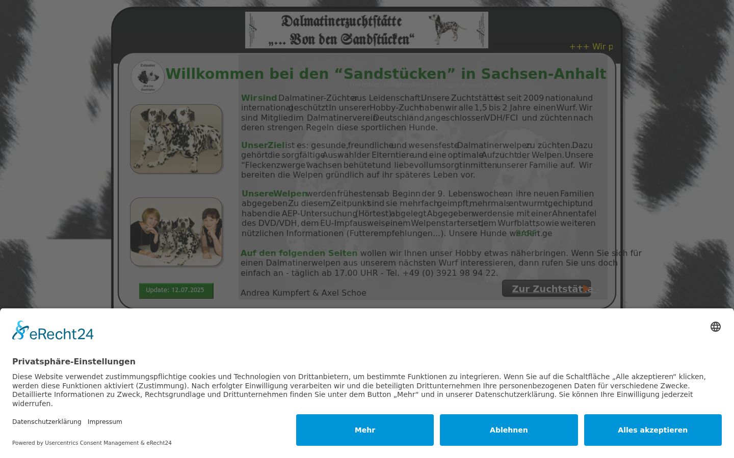 Screenshot del banner di consenso mostrato prima di qualsiasi interazione