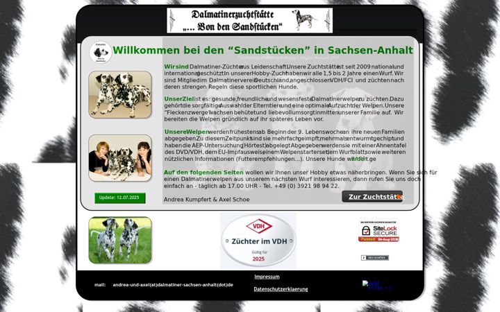 Screenshot of dalmatiner-sachsen-anhalt.de