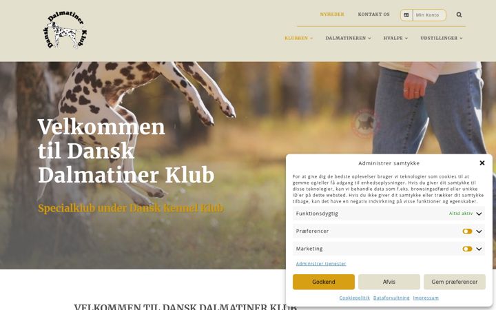Screenshot di dalmatinerklubben.dk