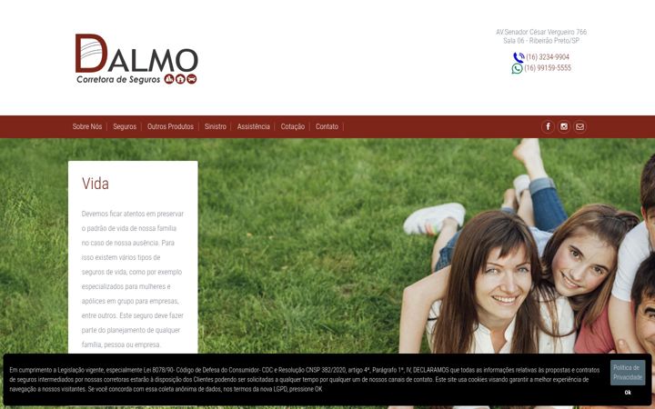 Snimka zaslona za dalmoseguros.com.br