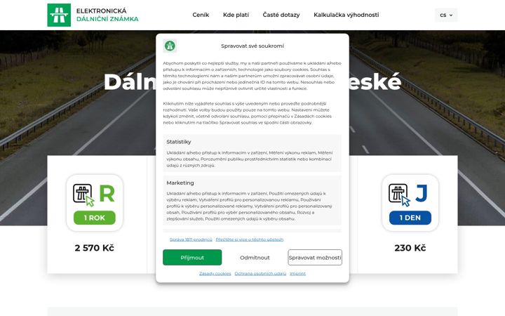 Screenshot van dalnicniznamka.cz