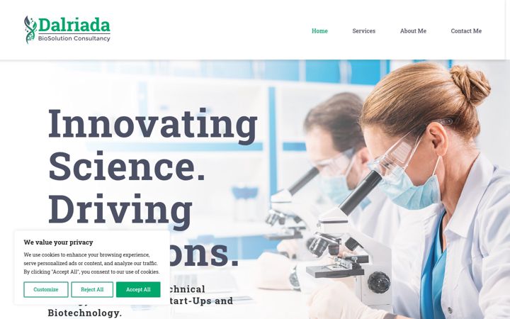 Posnetek zaslona dalriadabiosolutions.co.uk