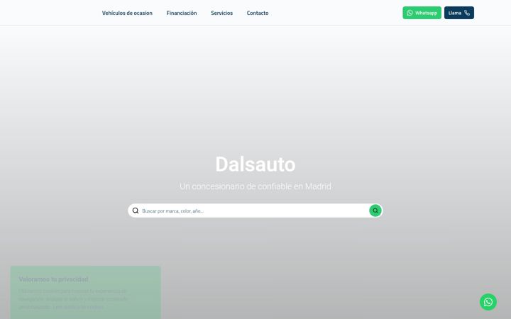 Kuvakaappaus sivustosta dalsauto.es