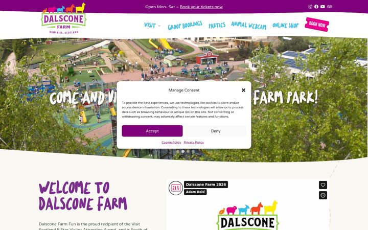 Posnetek zaslona dalsconefarmfun.co.uk