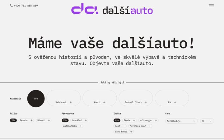 Ekrano kopija dalsiauto.cz