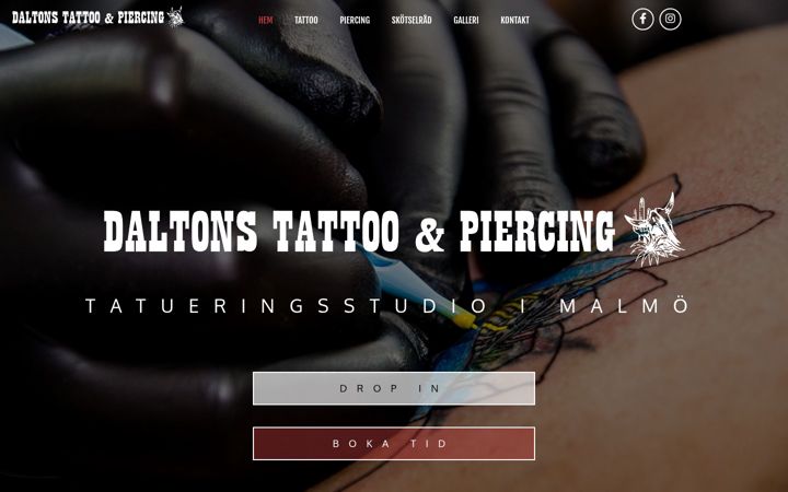 Captură de ecran a daltonstattoo.com