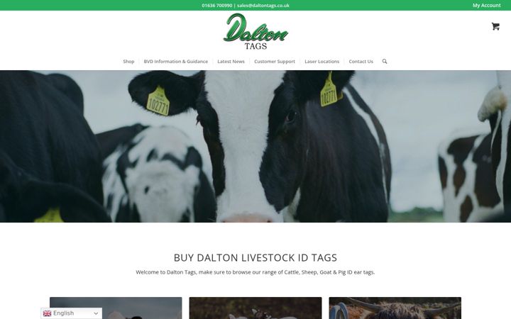Posnetek zaslona daltontags.co.uk