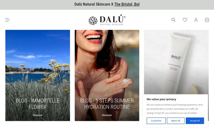 Screenshot of dalubeauty.com