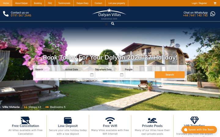 Screenshot of dalyanvillas.com