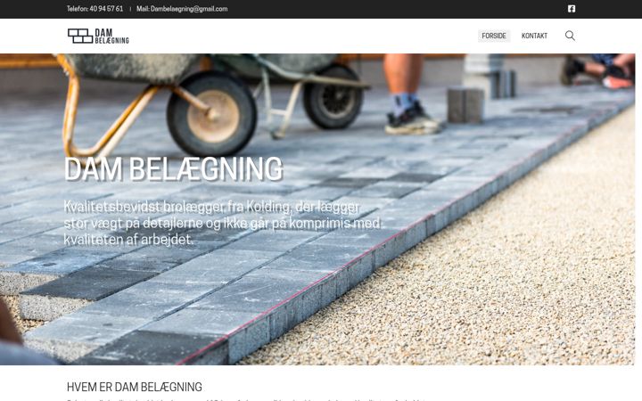 Screenshot of dam-belaegning.dk
