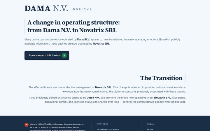 Screenshot of dama-nv.com