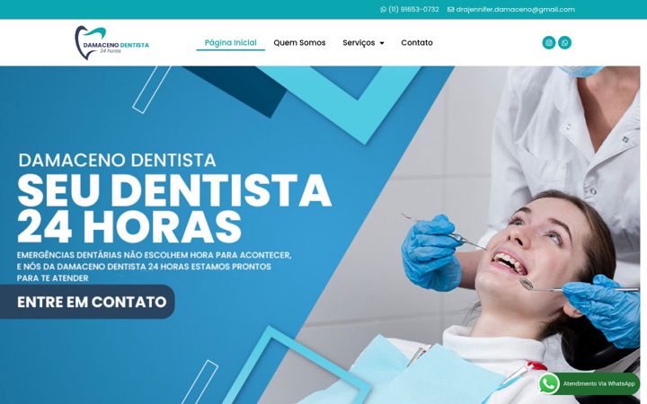Екранна снимка на damacenodentista24horas.com.br