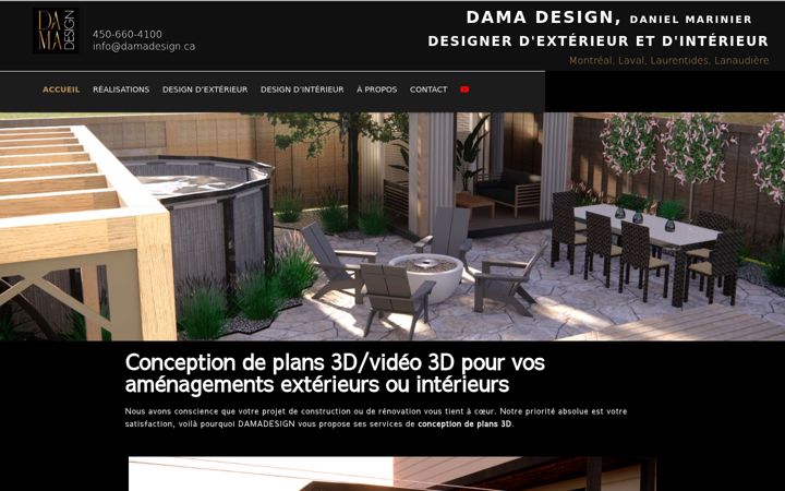 Screenshot stránky damadesigninterieur.ca