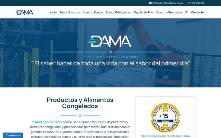 Screenshot of damafoodfactory.com