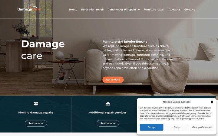 Screenshot of damagecare.com