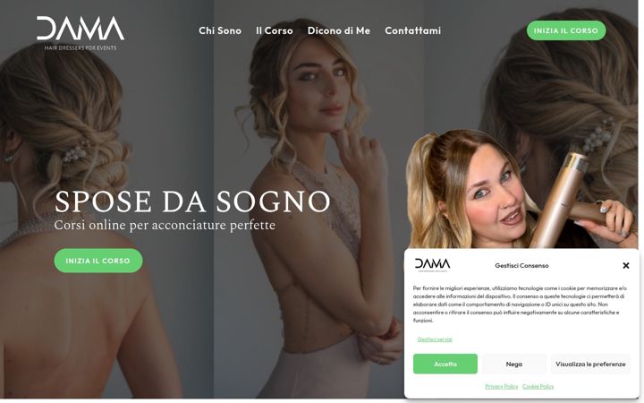 Snimka zaslona za damahairstylist.it