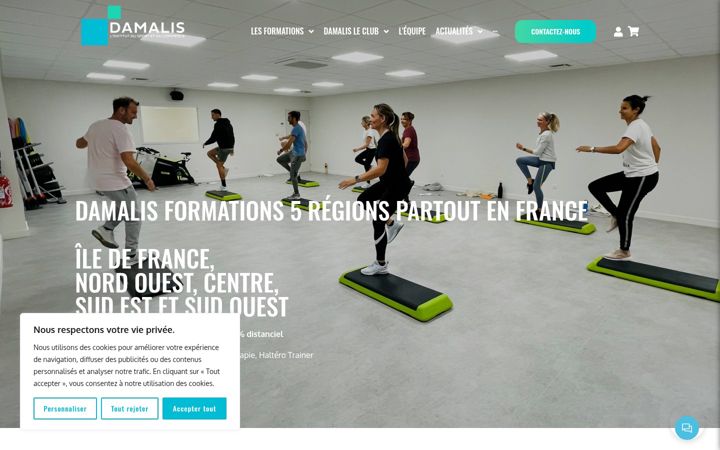 Ekraanipilt saidist damalisformations.fr