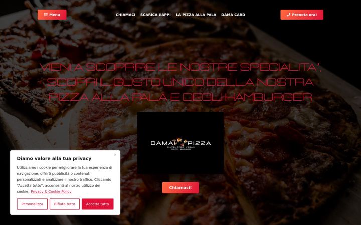 Snimka zaslona za damapizza.it