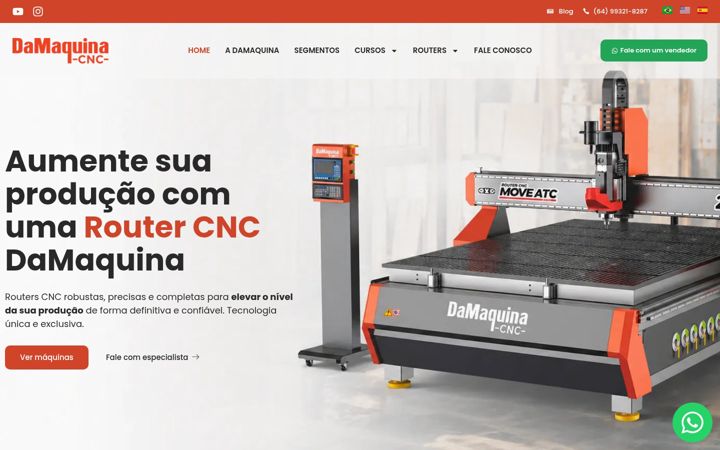 Екранна снимка на damaquinacnc.com.br