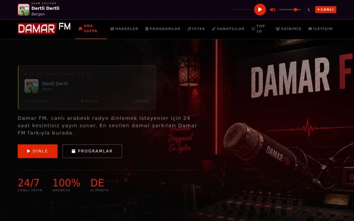 Screenshot of damarfm.com