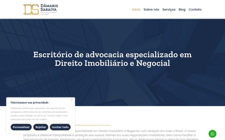 Екранна снимка на damarissaraiva.com.br