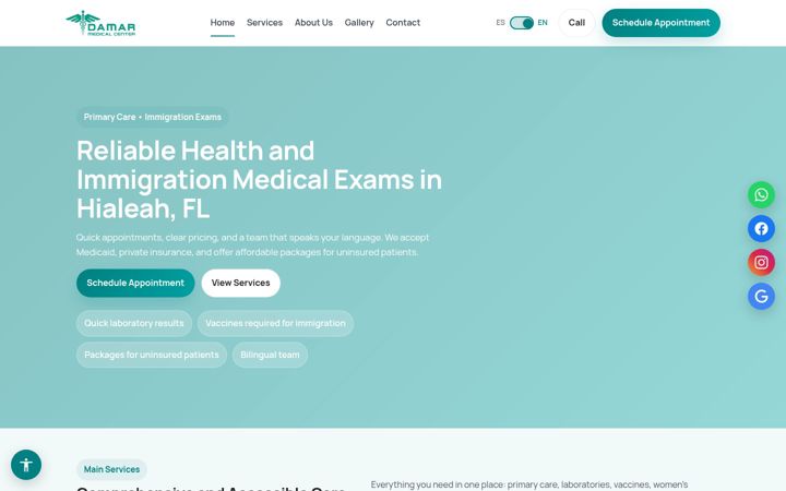 Screenshot of damarmedicalctr.com