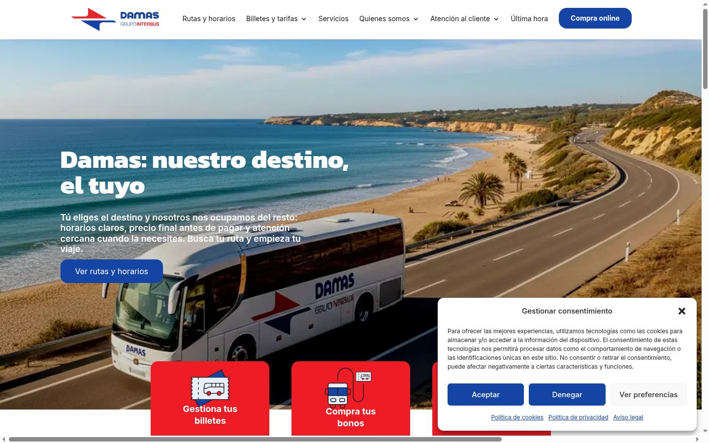 Screenshot del banner di consenso mostrato prima di qualsiasi interazione