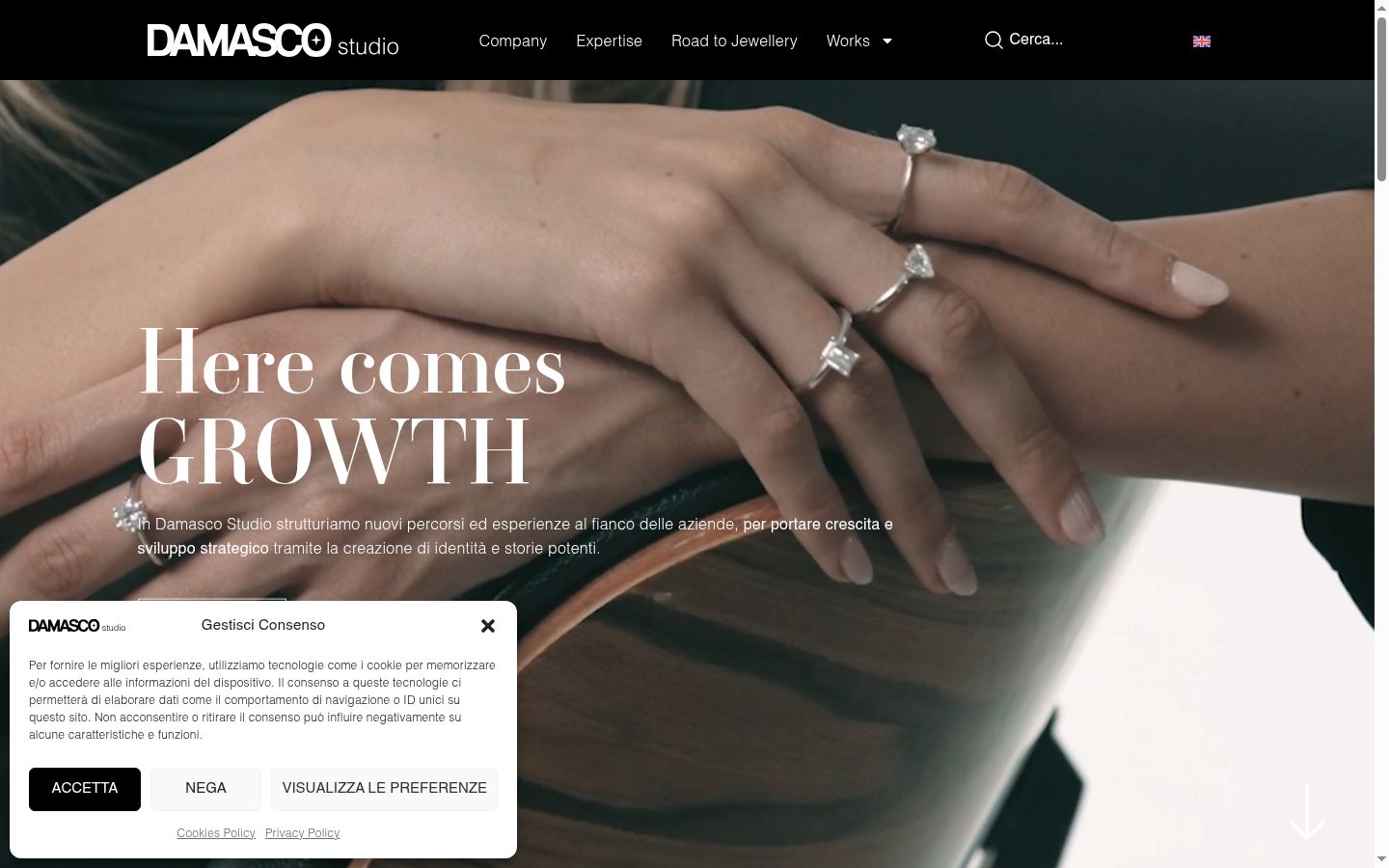 Screenshot of the consent banner shown before any interaction
