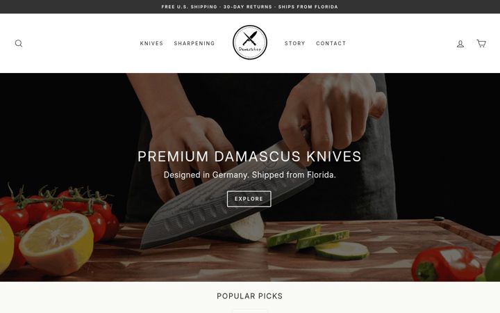 Screenshot of damastshop.com