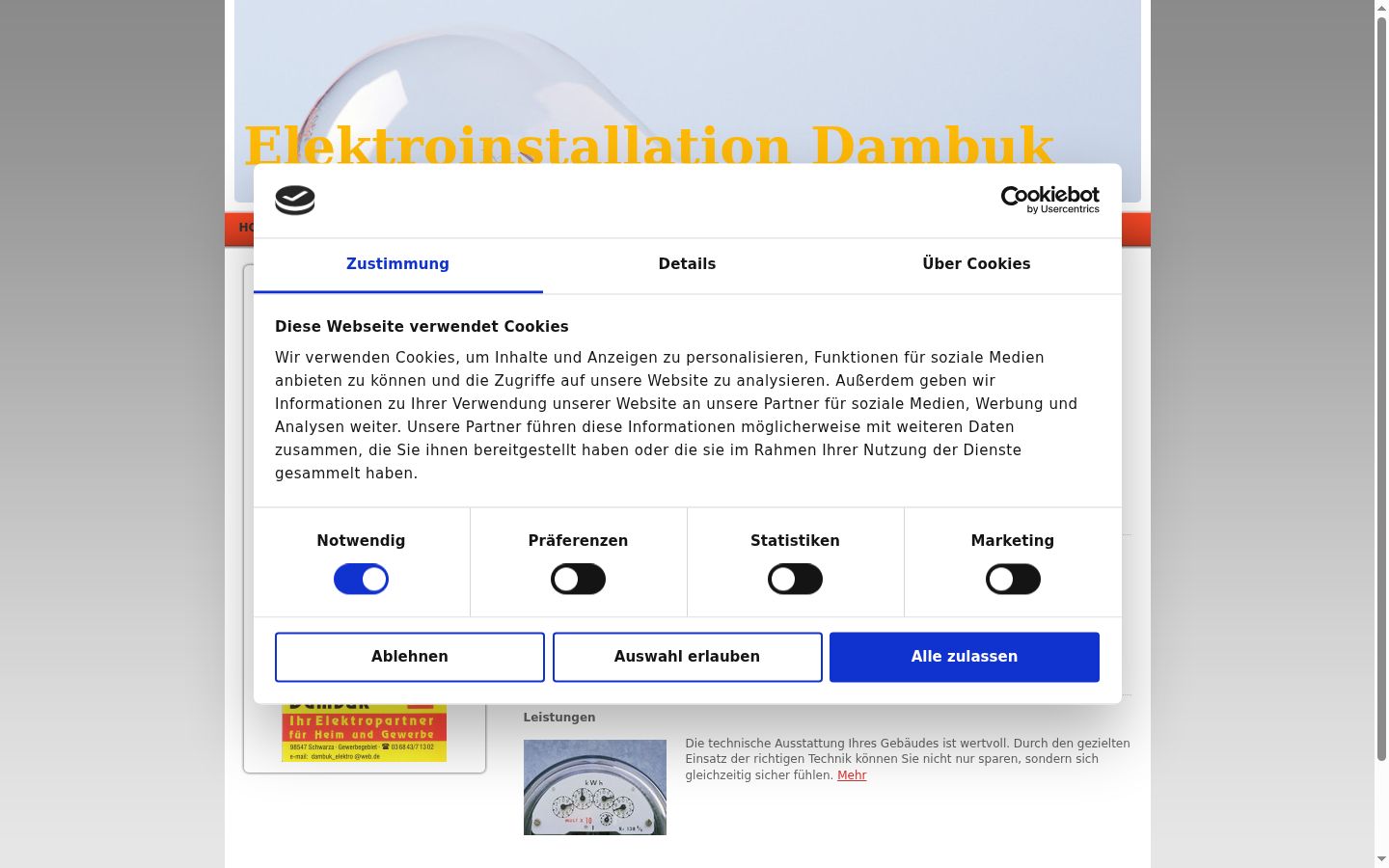 Screenshot del banner di consenso mostrato prima di qualsiasi interazione