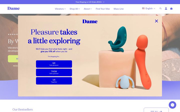 Screenshot of dame.com