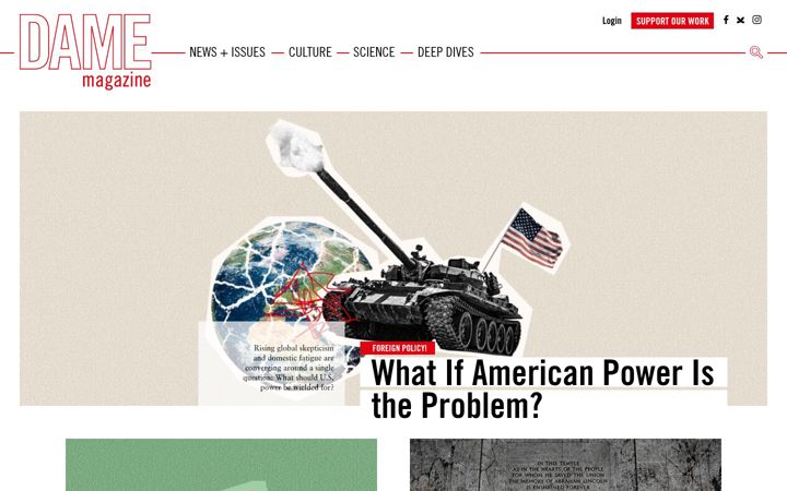 Screenshot of damemagazine.com