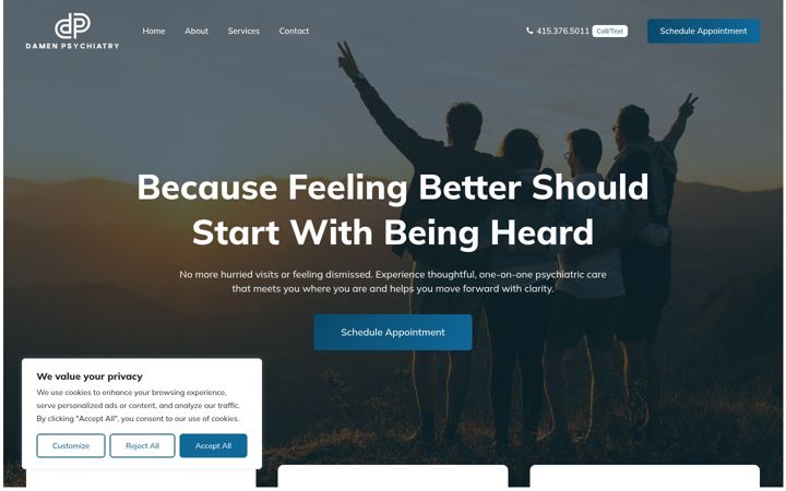 Screenshot of damenpsych.com