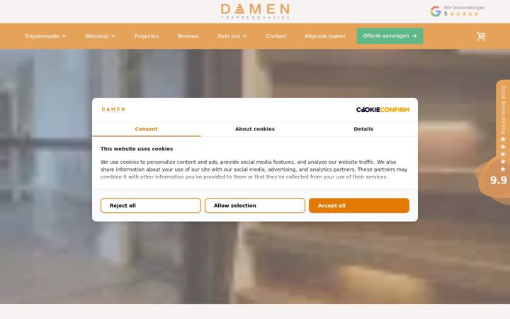 Skjermbilde av damentraprenovaties.nl